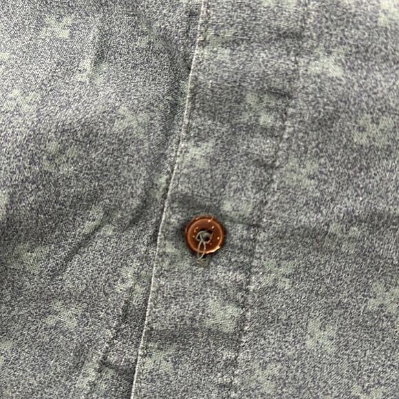 Patagonia Mens Cross Print Hemp Blend Short Sleeve Button Up Shirt Size XXL Blue - Picture 11 of 11